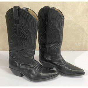 GUESS Made in Spain Marciano 5 1/2 Black Leather Western Cowboy Boots